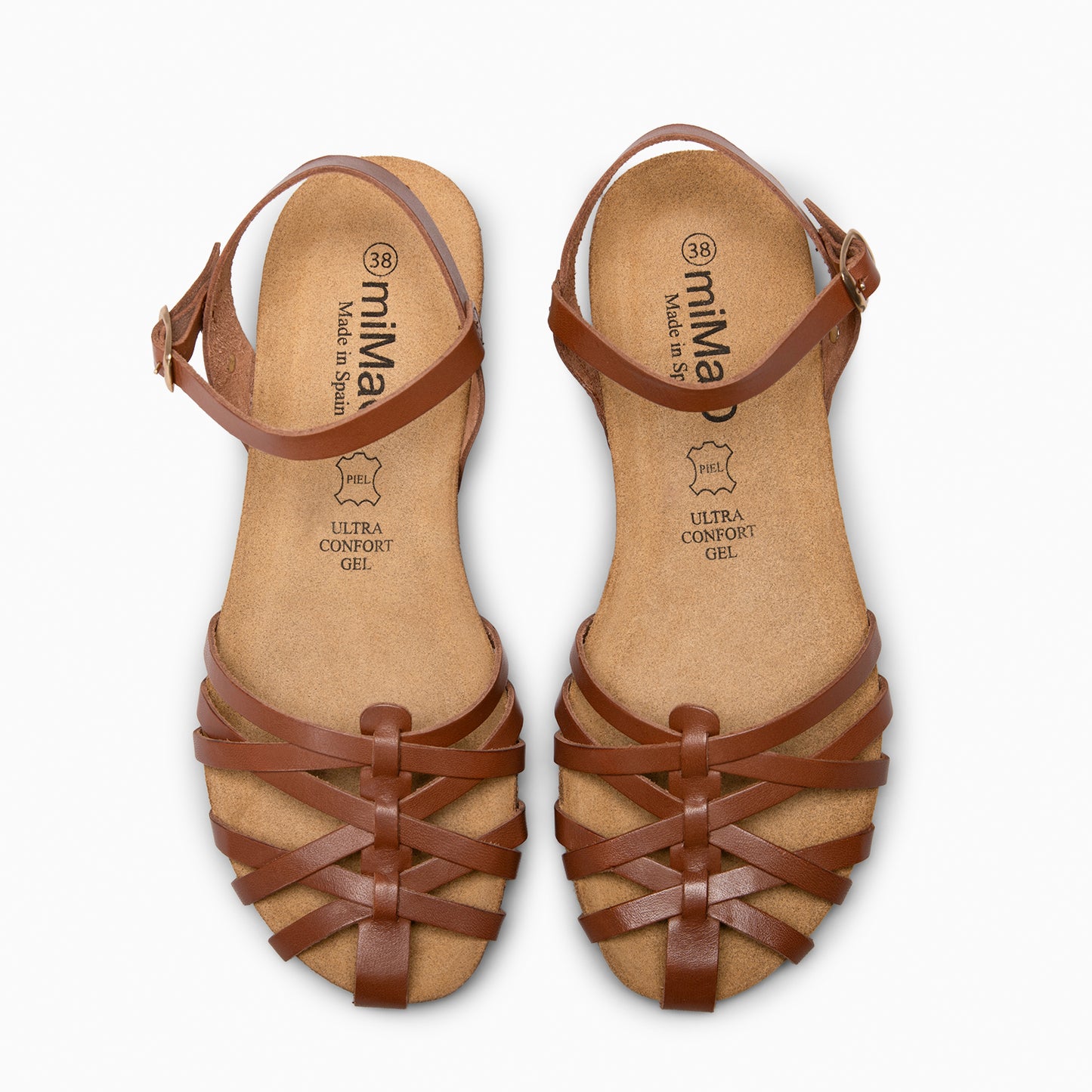 BEACH - Sandalias planas de tiras MARRON