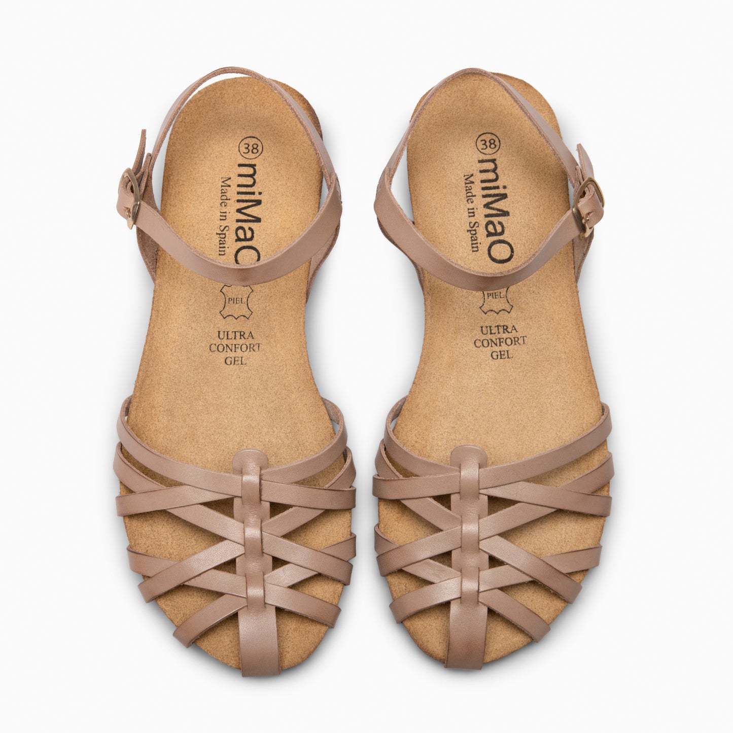 BEACH - Sandalias planas de tiras TAUPE