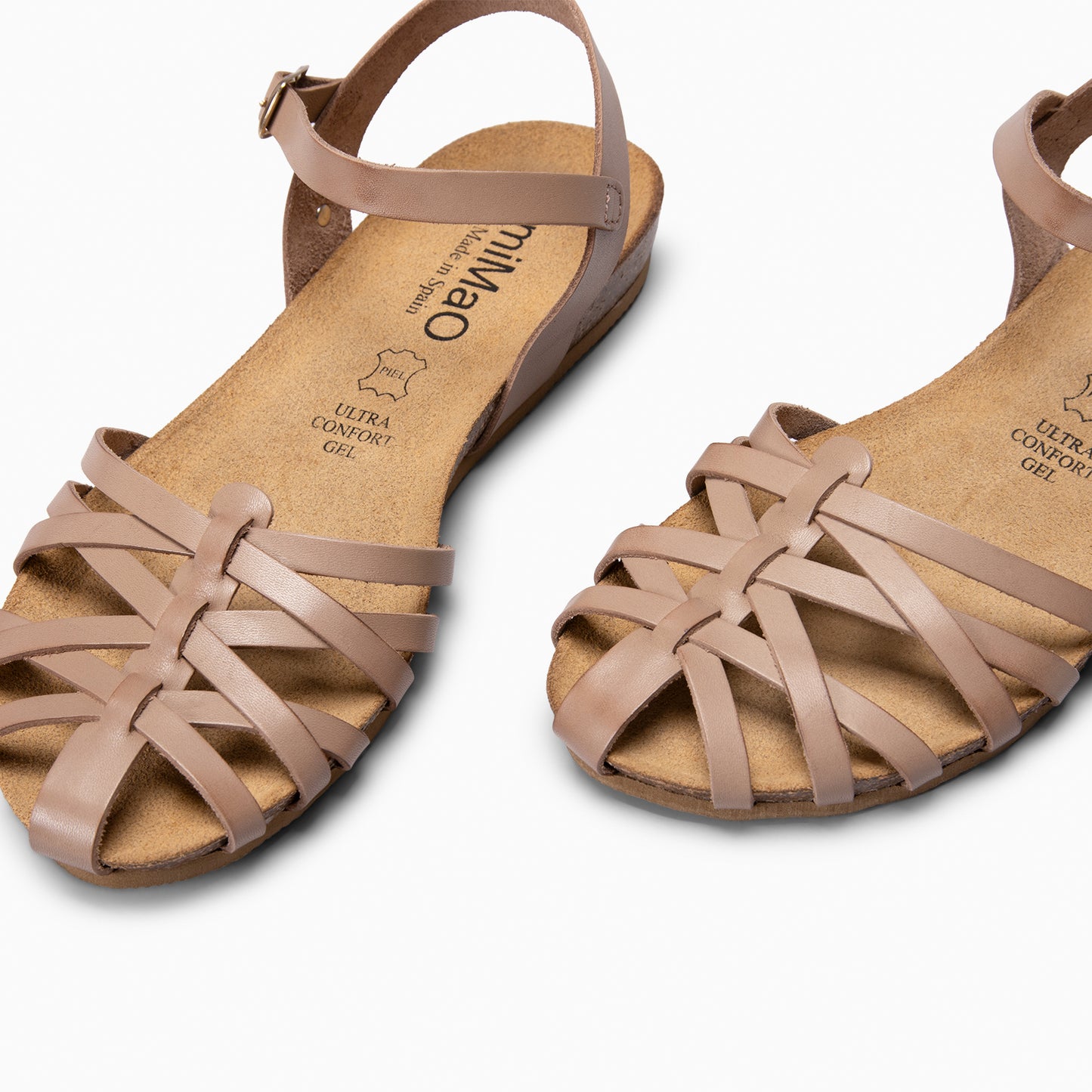 BEACH - Sandalias planas de tiras TAUPE