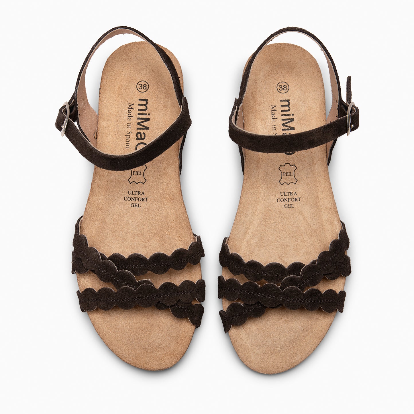 MALTA - SANDALIA BIO CON CUÑA MARRON