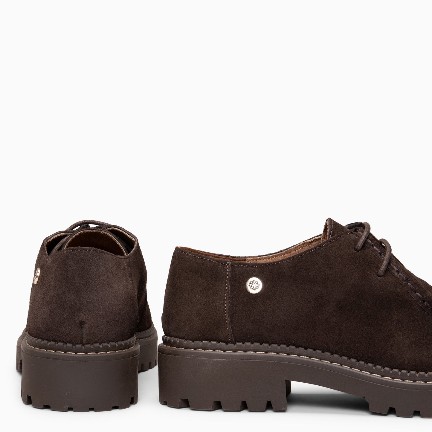 YALE – Mocasín con suela track con cordones MARRON