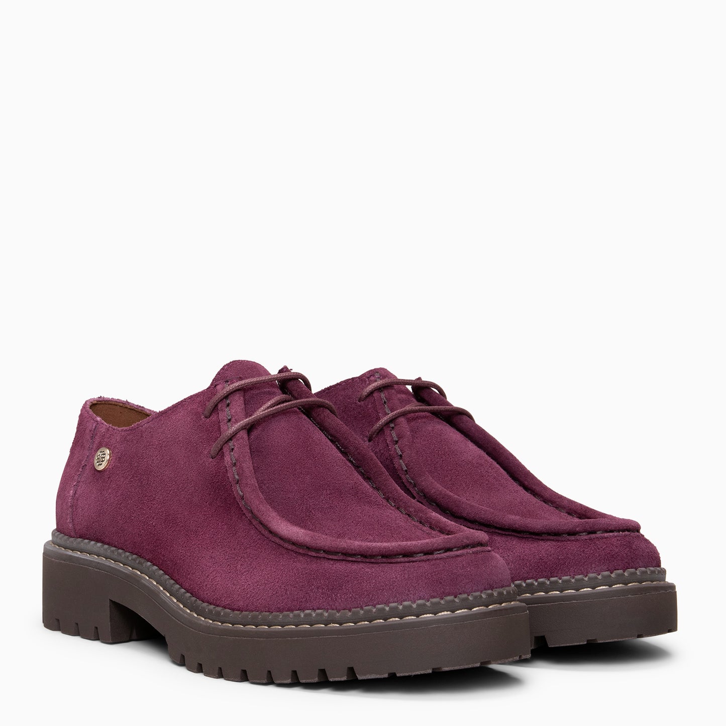 YALE – Mocasín con suela track con cordones BURDEOS