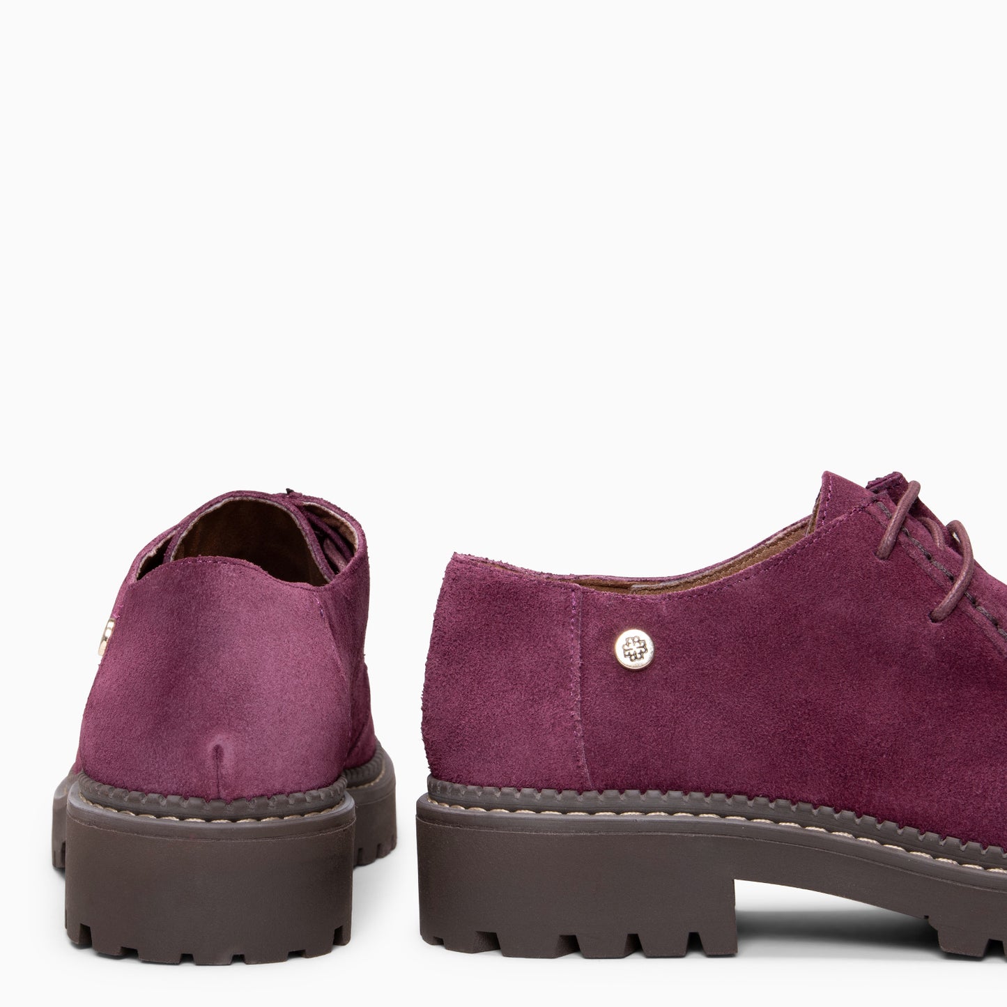 YALE – Mocasín con suela track con cordones BURDEOS