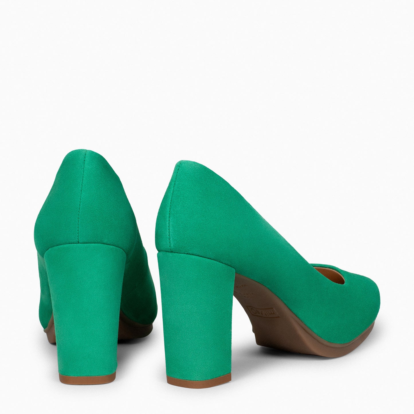 URBAN – Zapatos de tacón alto de ante VERDE