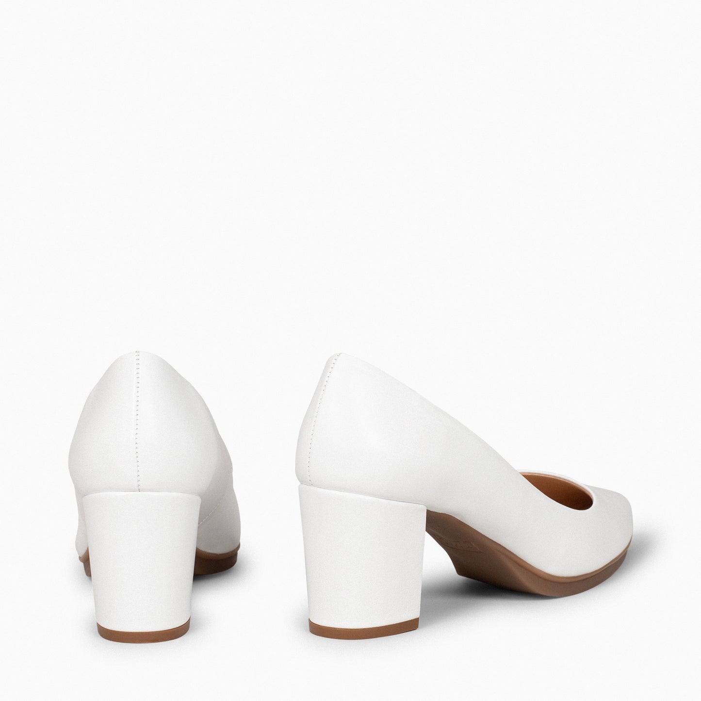 URBAN S SALÓN - Chaussures à talon moyen en nappa BLANC