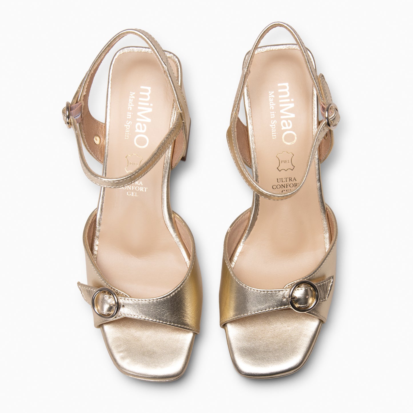 OLIVIA - Sandalias de tacón alto con tira ajustable PLATINO