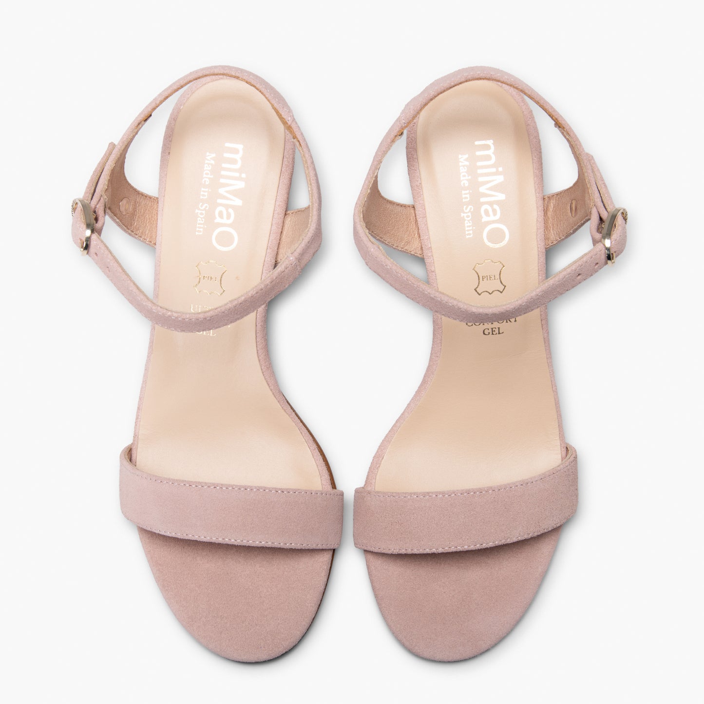 KEILA - Sandalias de Tacón Medio de Ante ROSA