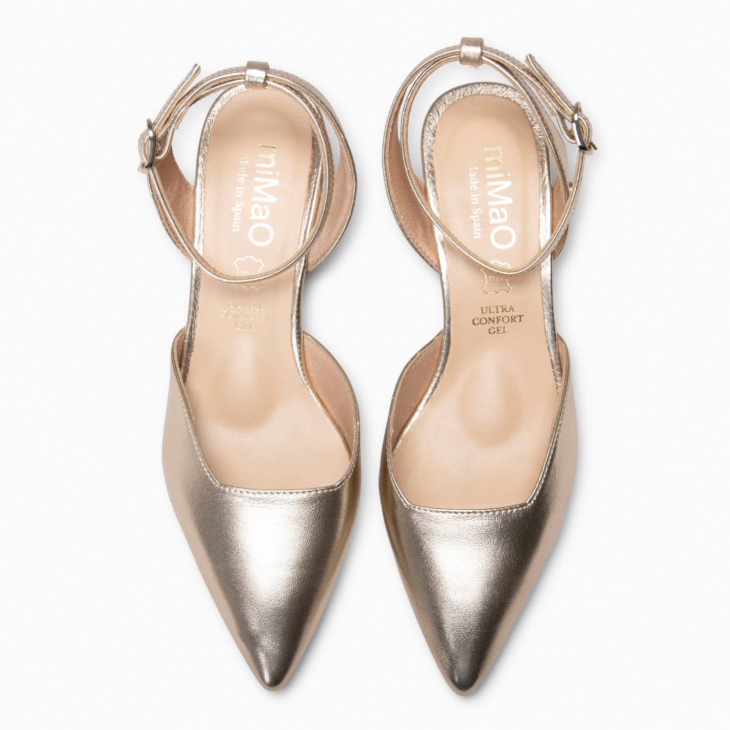 DANIELA - Destalonado con tacón kitten PLATINO