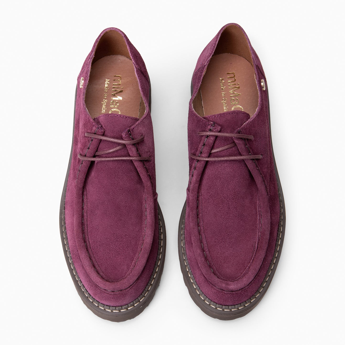 YALE – Mocasin con suela track con cordones BURDEOS