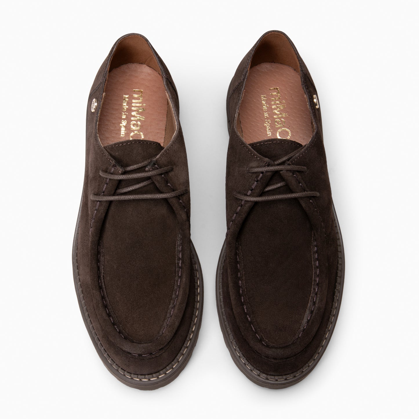 YALE – Mocasín con suela track con cordones MARRON