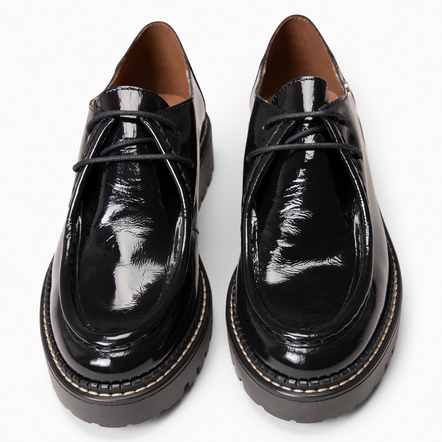 YALE – Mocasín con suela track con cordones NEGRO CHAROL