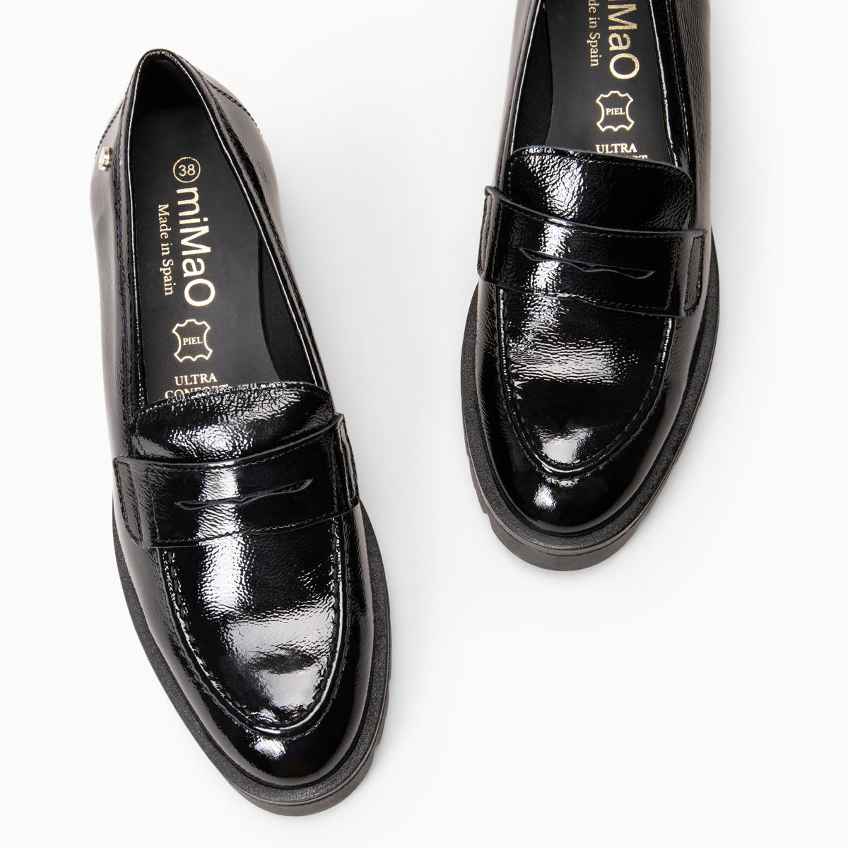 DAFNE - Mocasín con cuña CHAROL NEGRO