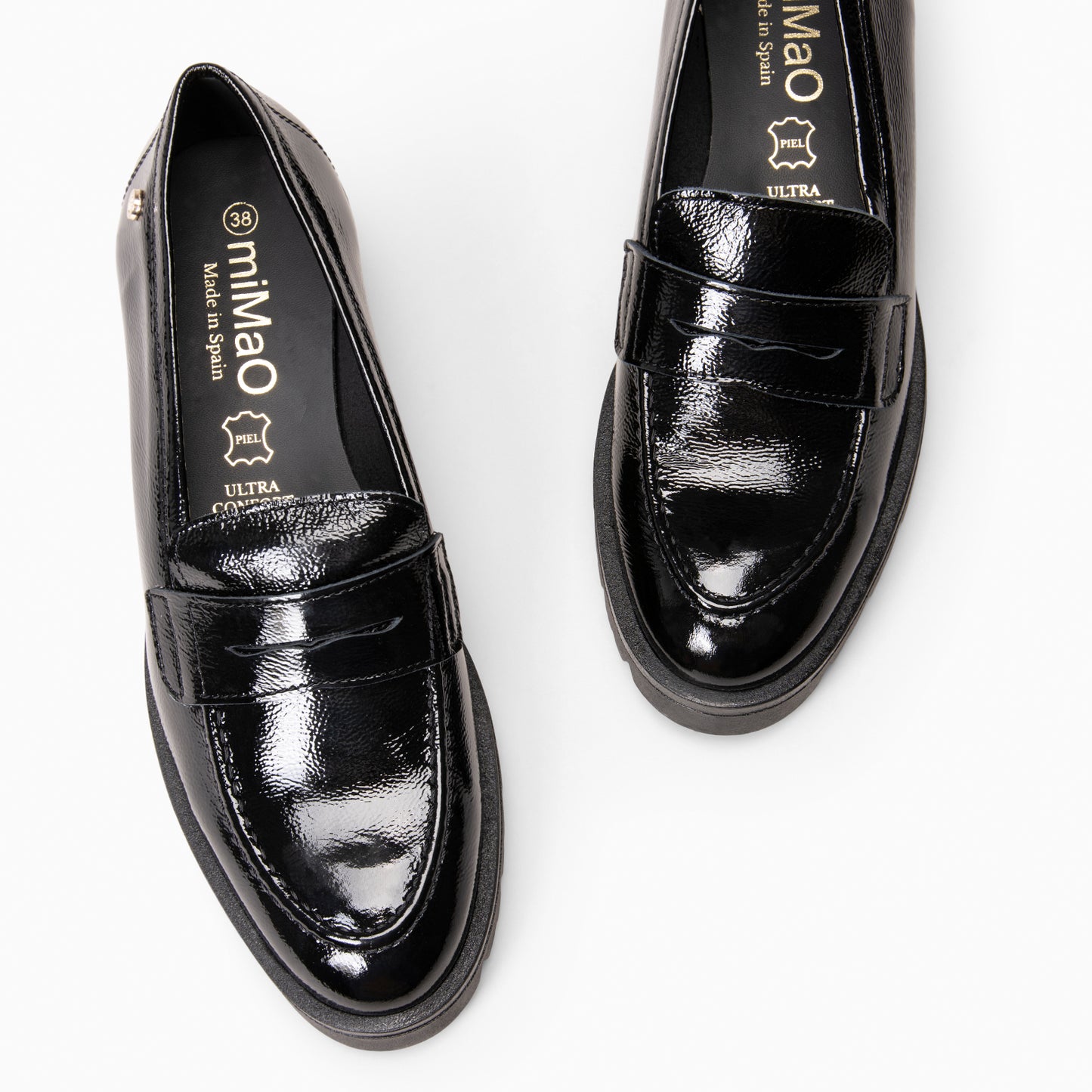 DAFNE - Mocasín con cuña NEGRO CHAROL