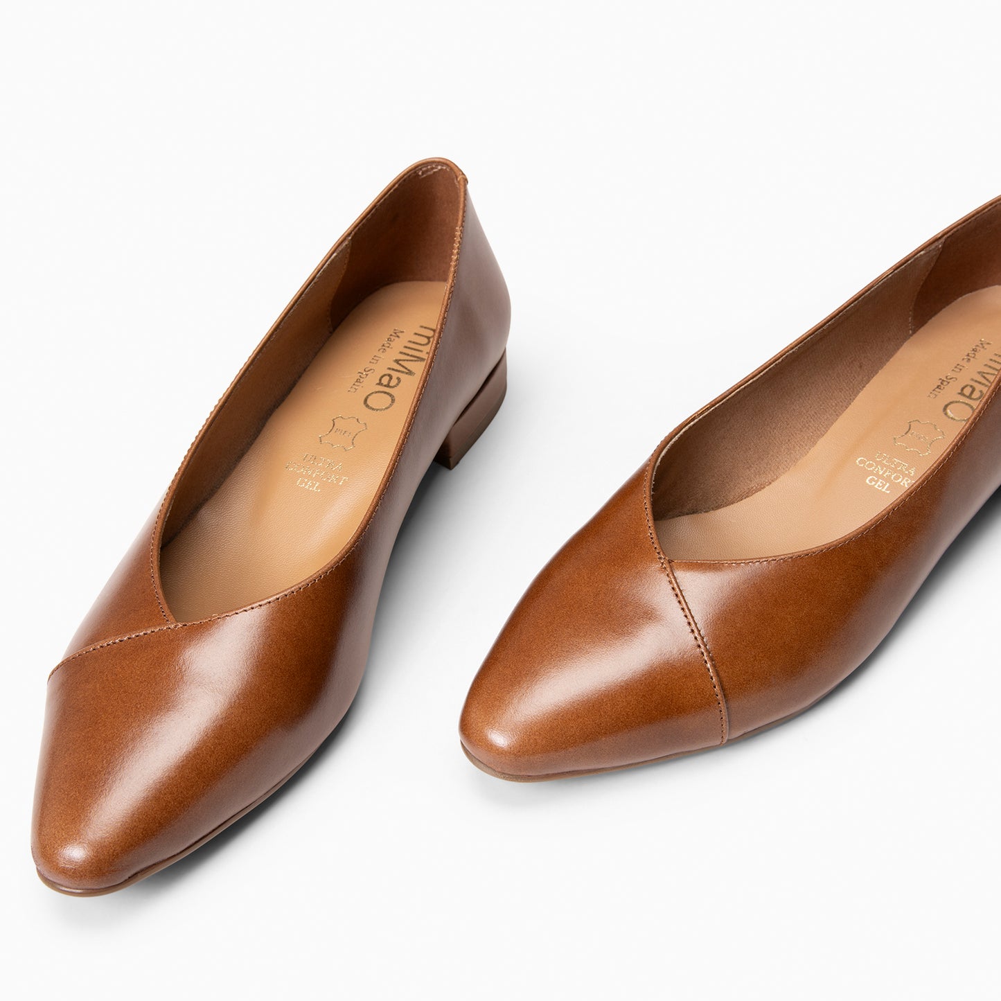 MARIE – Bailarinas tacón bajo CUERO
