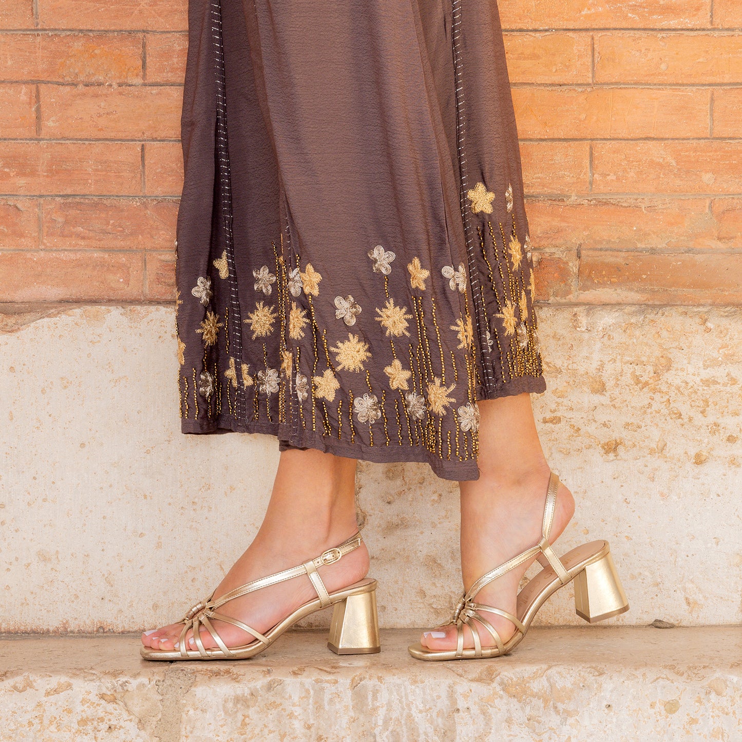 SOLEIL - Sandalias de tacón CAMEL