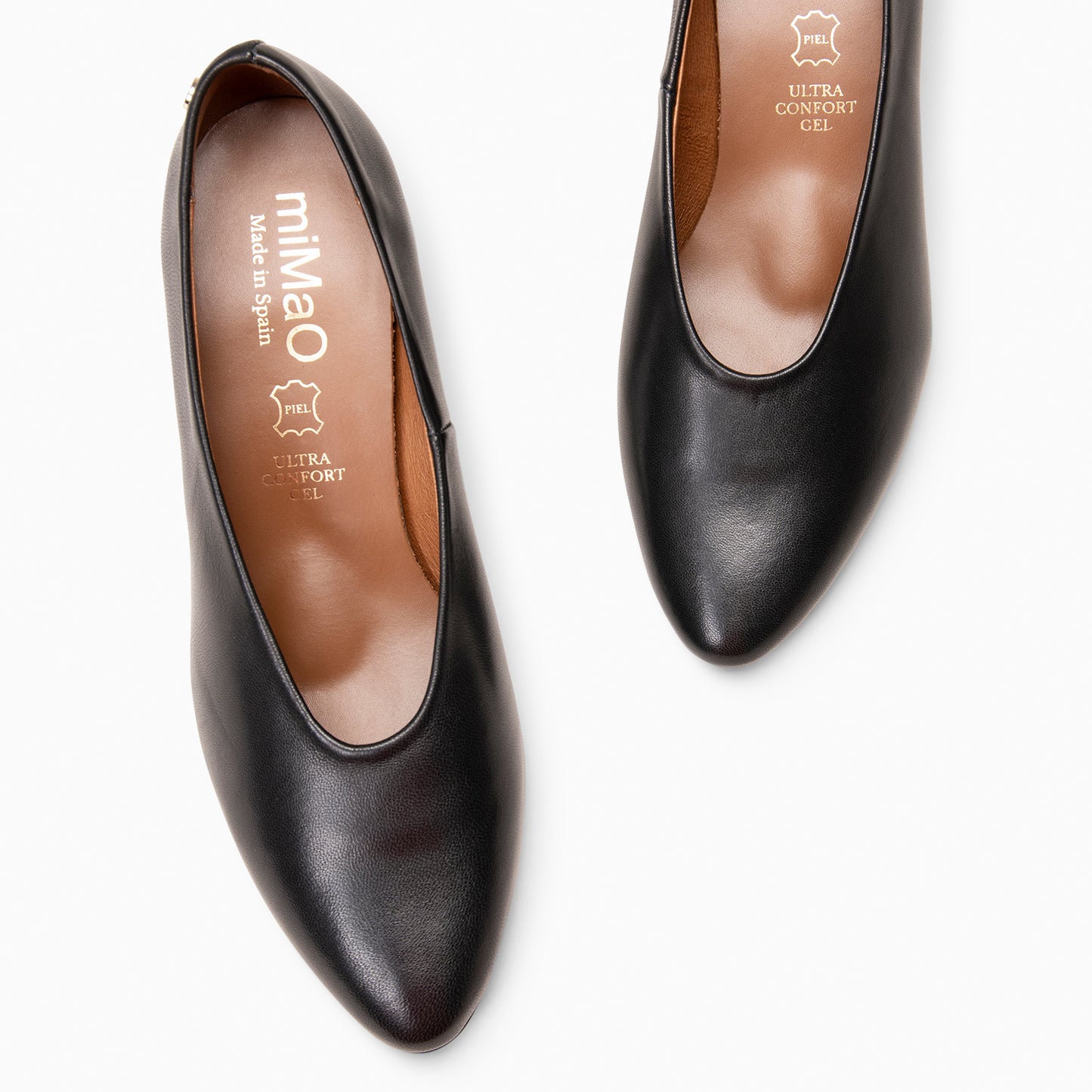 URBAN STYLE NAPA – Zapato de tacón ancho en piel NEGRO