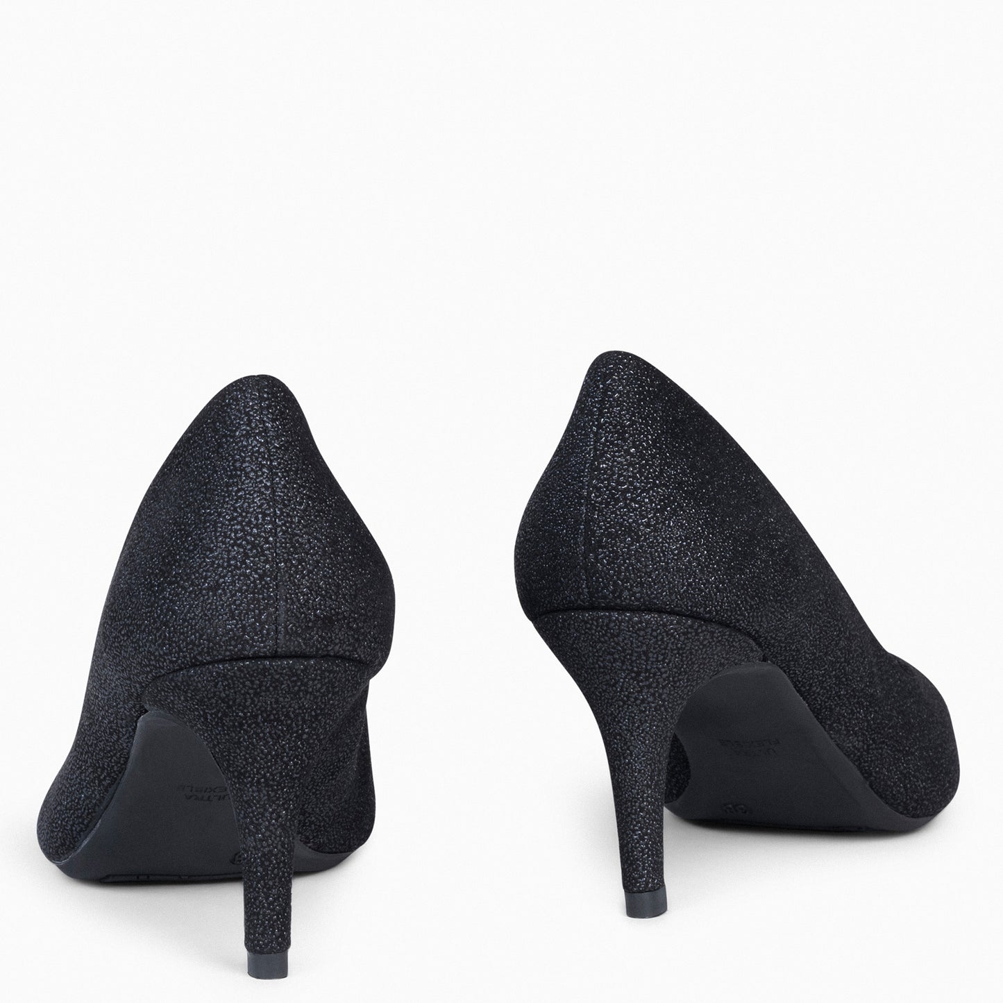 STILETTO BRIGHT - Zapatos de tacón de aguja con textura de grano NEGRO