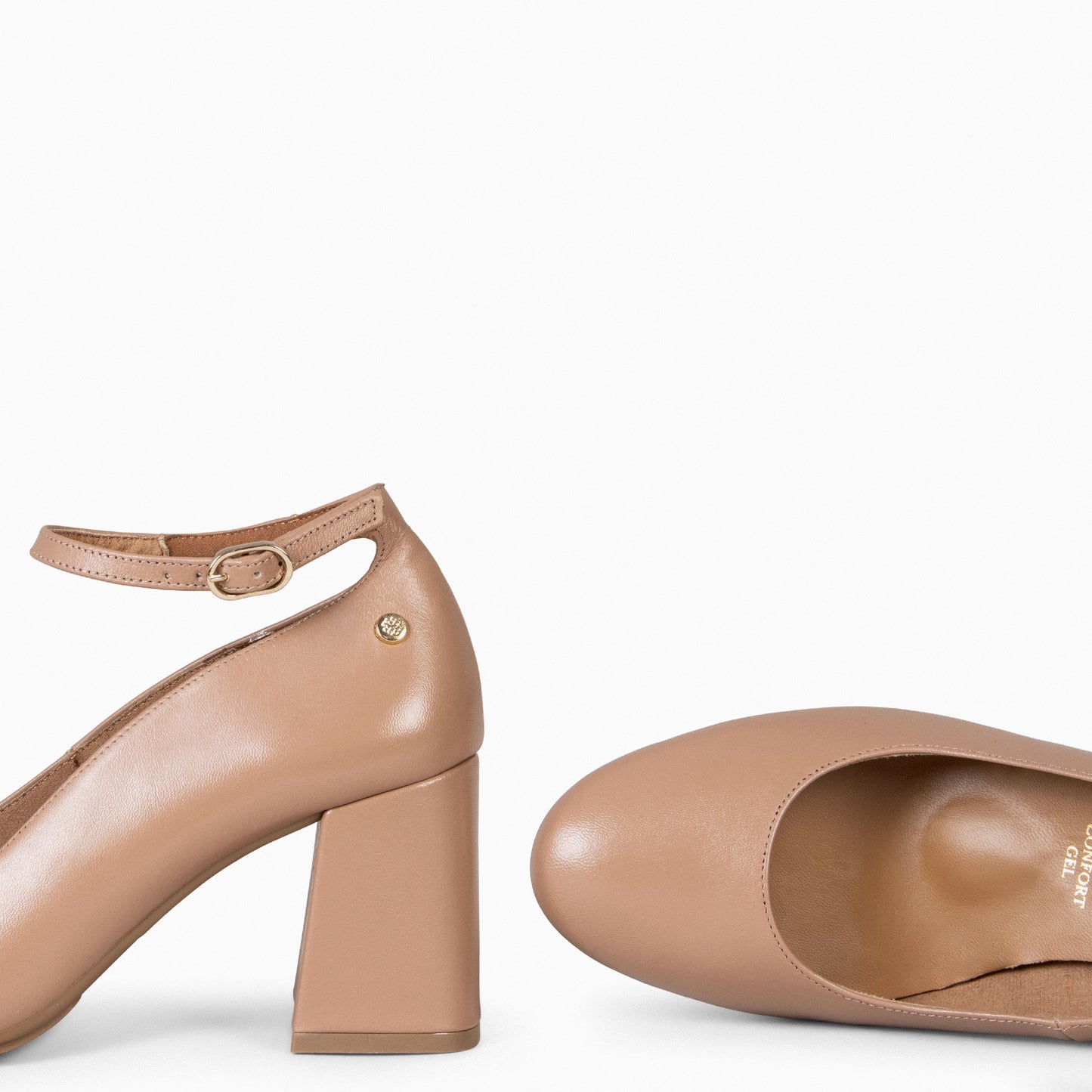 CAROL – Chaussures avec bracelet et talon NUDE