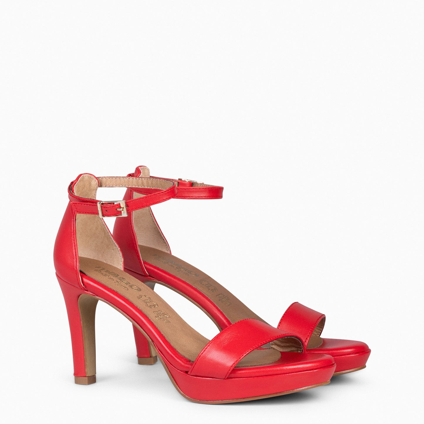 FIESTA - Sandalias de tacón alto y plataforma ROJO