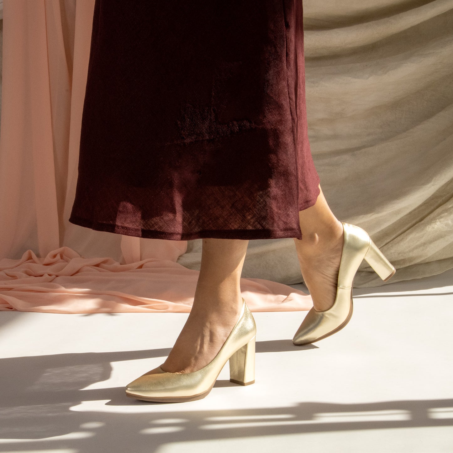 URBAN SPLASH - Zapatos de tacón con piel metalizada PLATINO