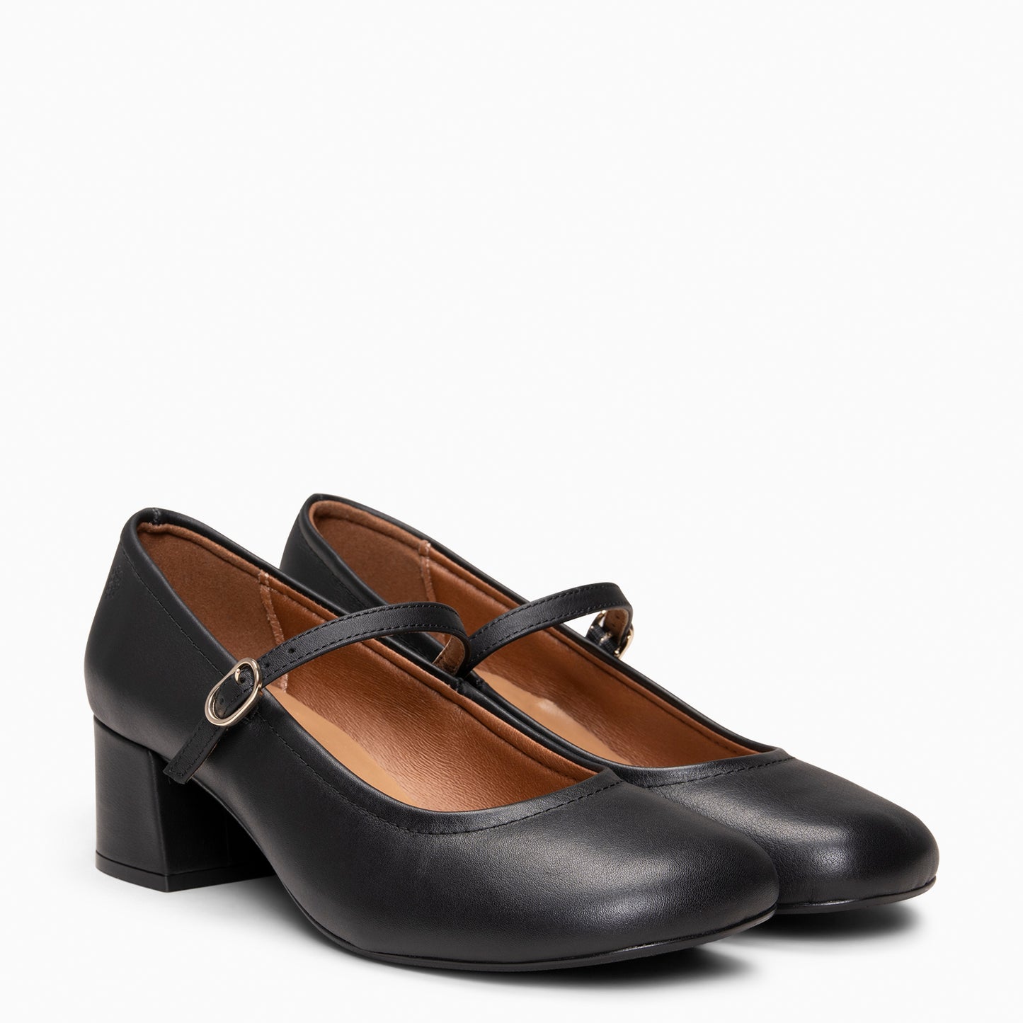 ROSALIA - mercedita de tacón ancho tipo barefoot NEGRO