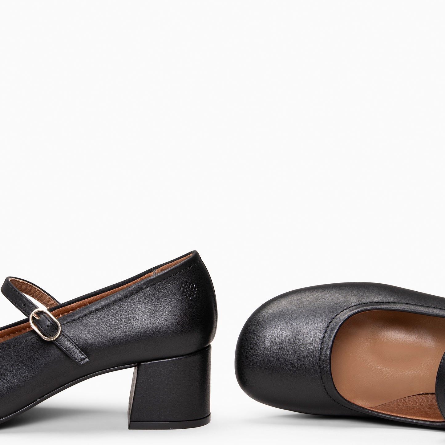 ROSALIA - mercedita de tacón ancho tipo barefoot NEGRO