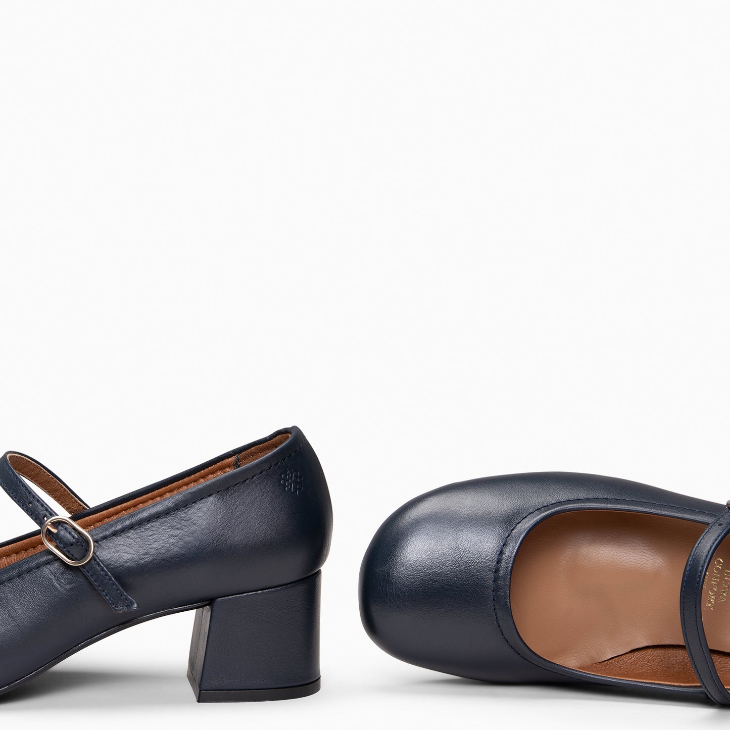 ROSALIA - mercedita de tacón ancho tipo barefoot MARINO