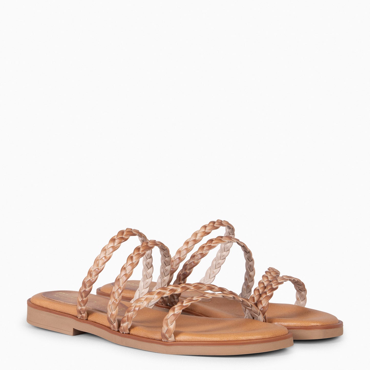 HIDRA - Sandalias planas trenzadas TAUPE