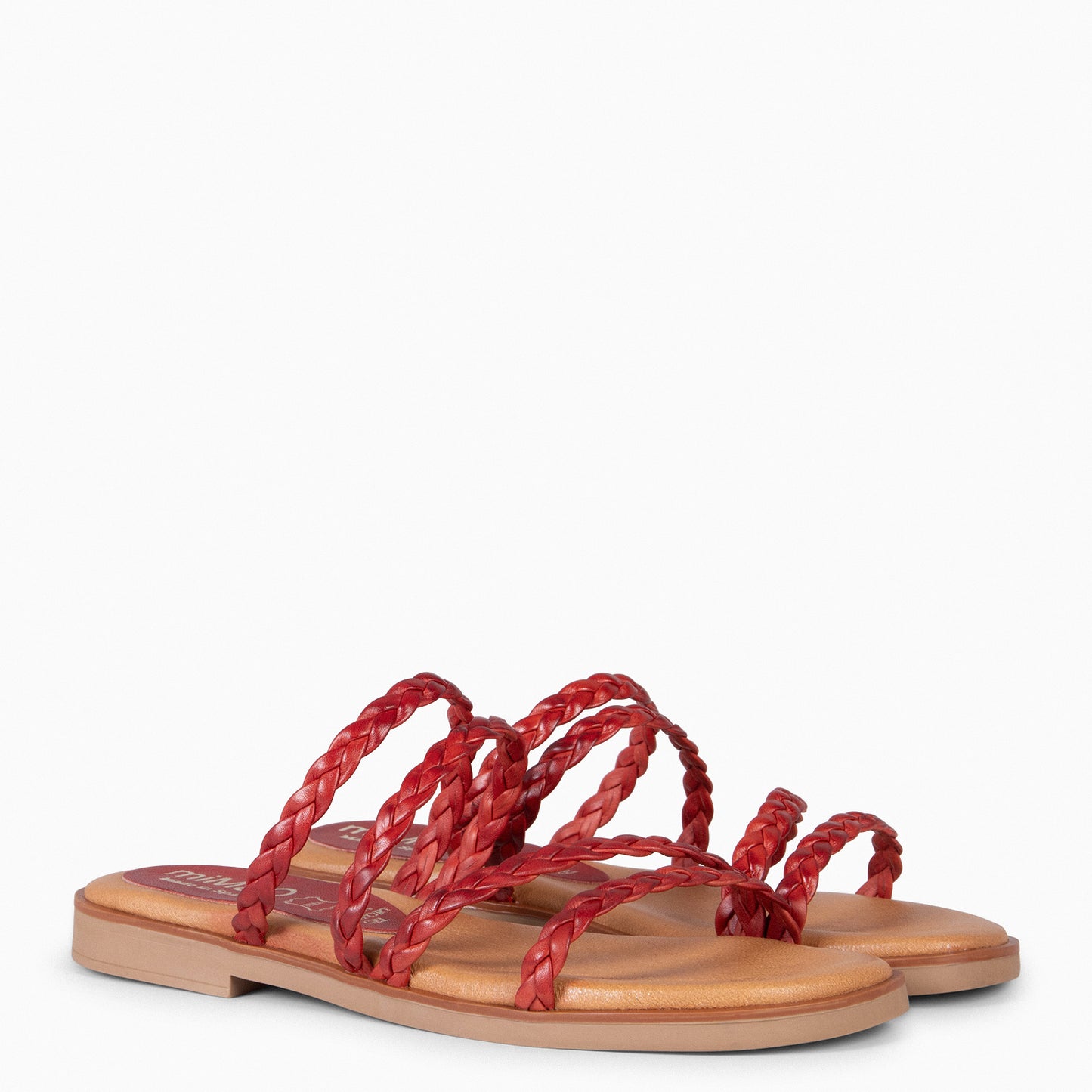 HIDRA - Sandalias planas trenzadas ROJO