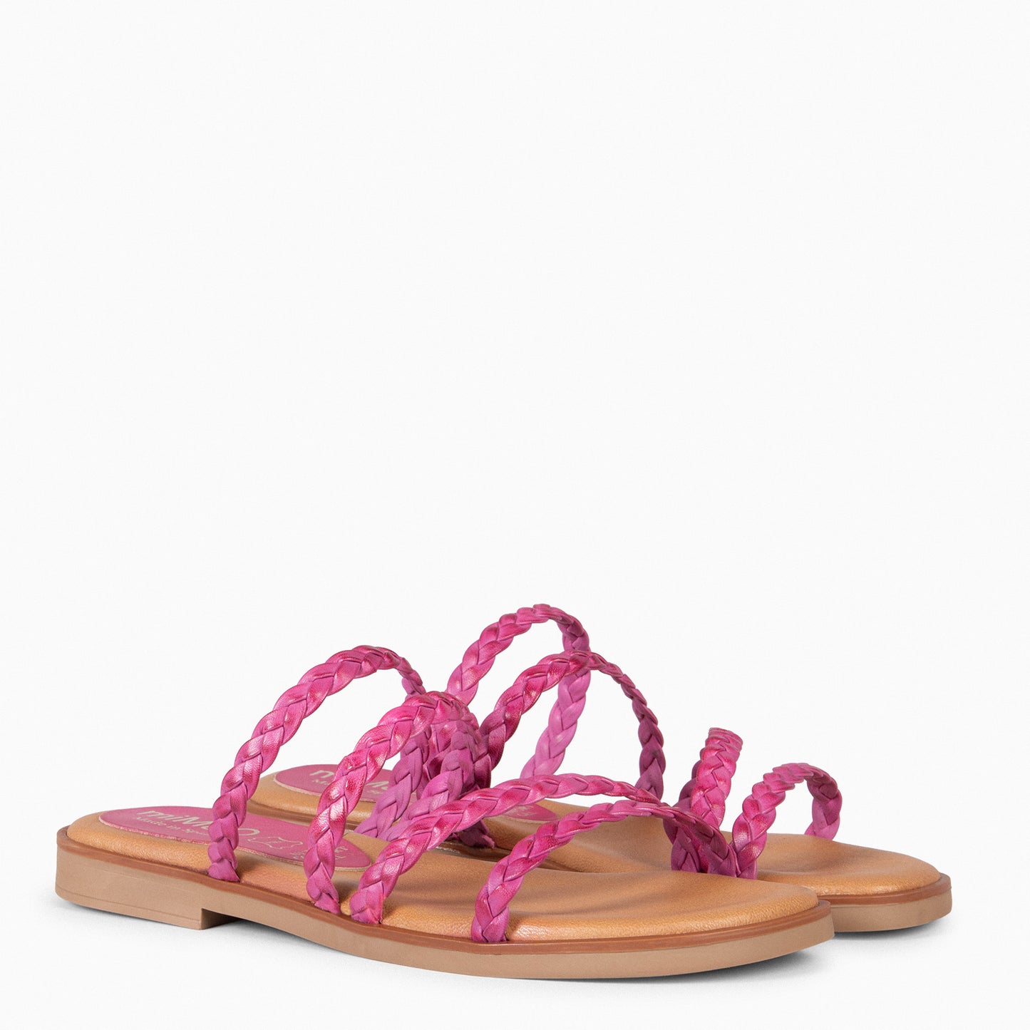 HIDRA - Sandalias planas trenzadas FUCSIA