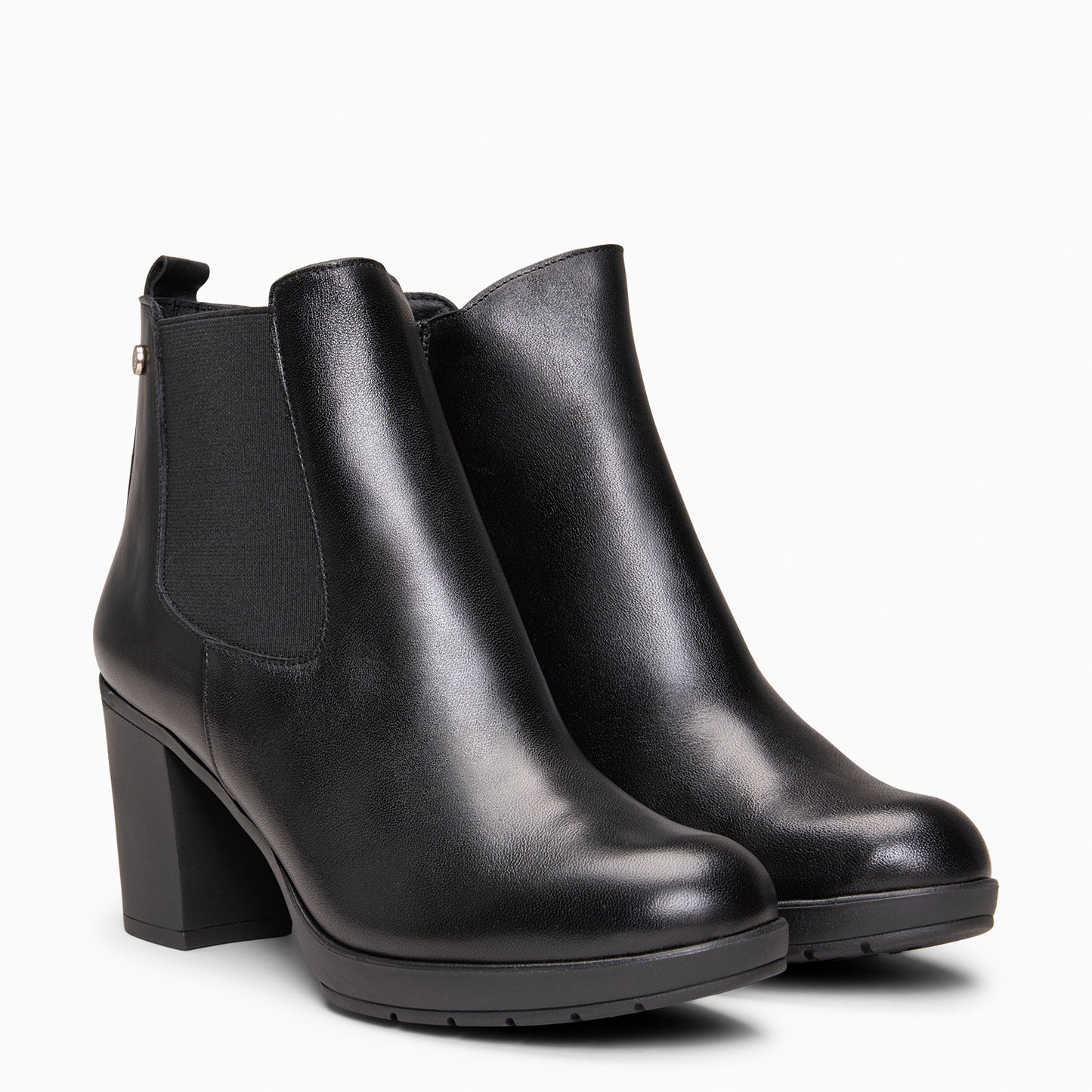 SABRINA – Botin de tacón alto con elástico lateral  NEGRO