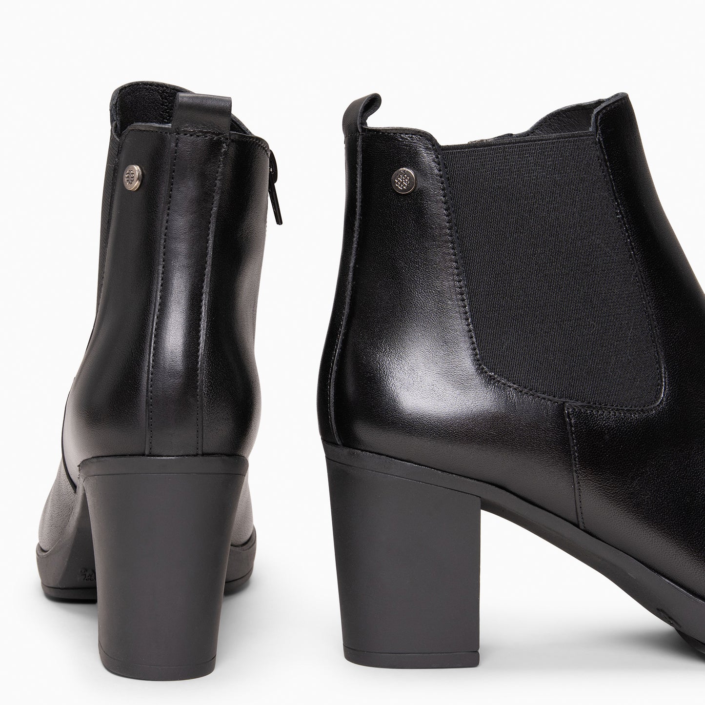 SABRINA – Botin de tacón alto con elástico lateral  NEGRO