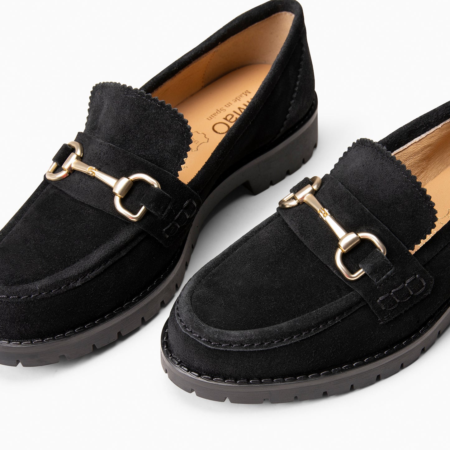 TREVILLA - Mocasín con aplique metálico NEGRO