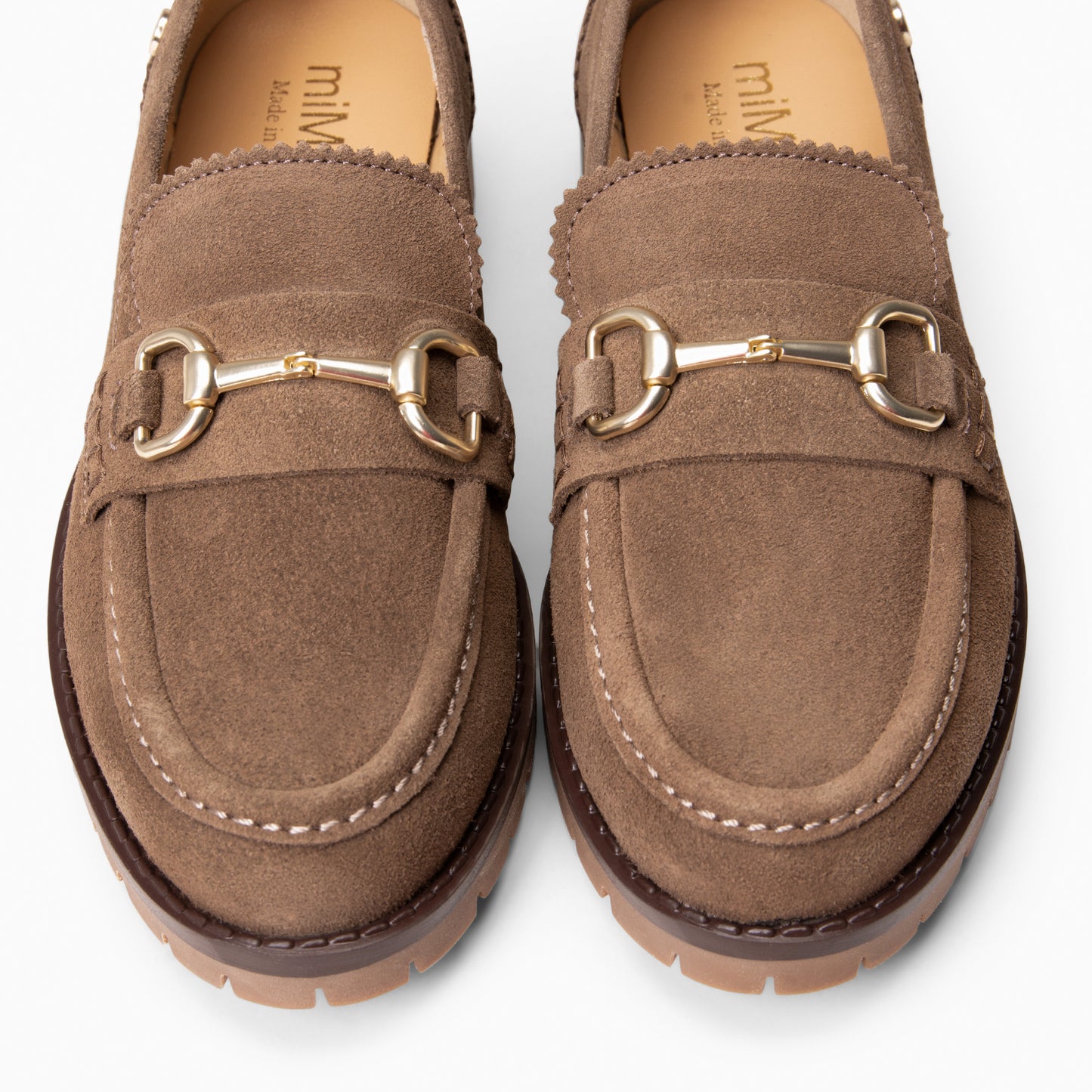 TREVILLA - Mocasín con aplique metálico TAUPE