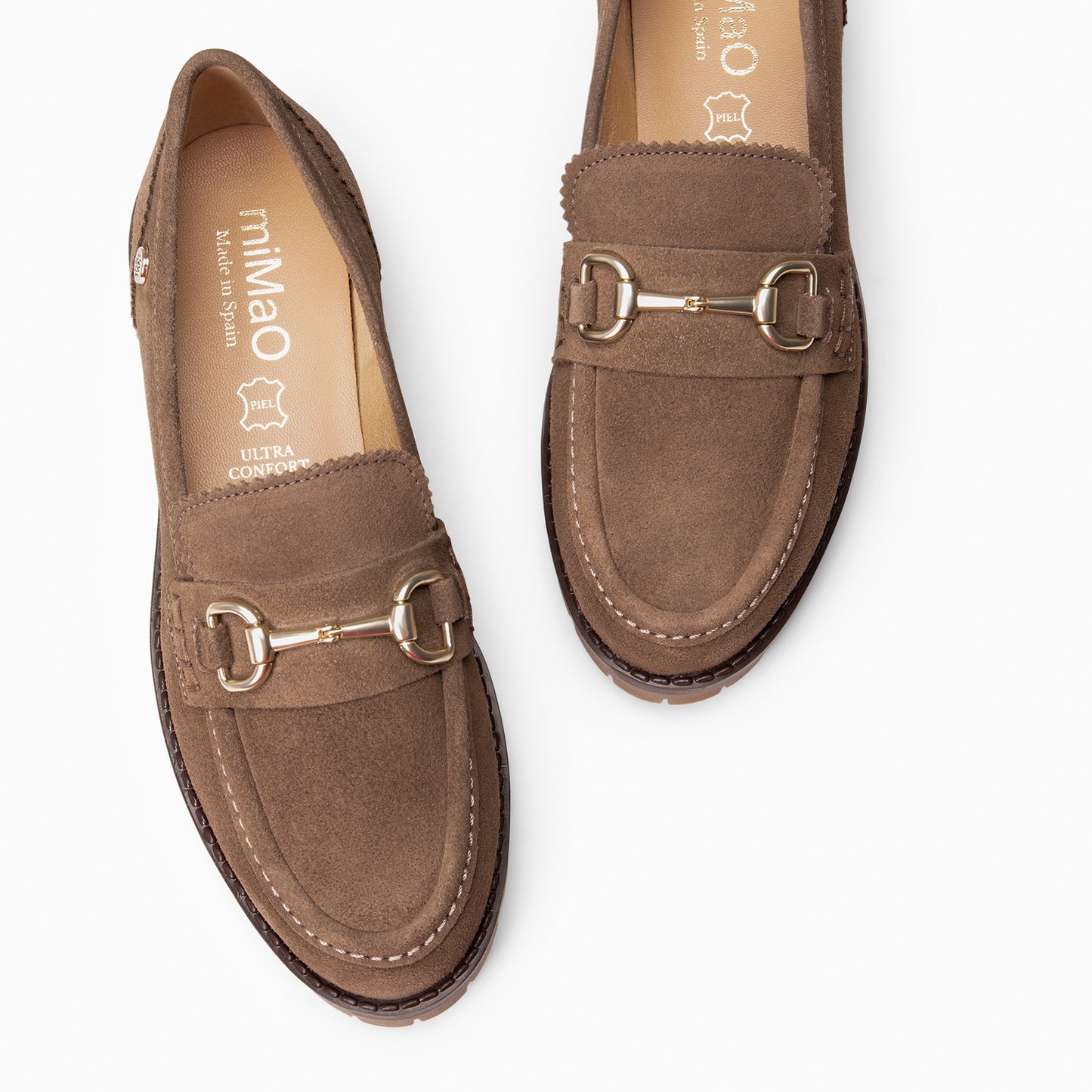 TREVILLA - Mocasín con aplique metálico TAUPE