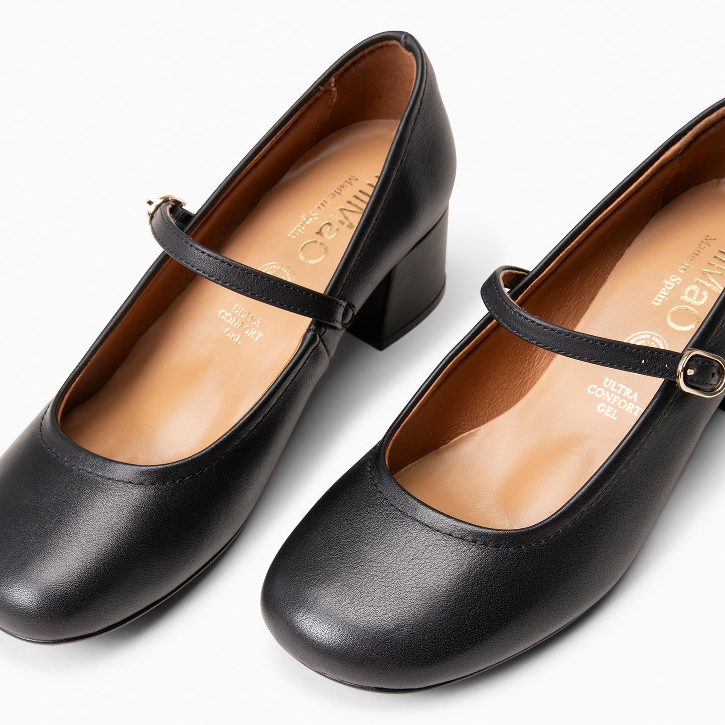 ROSALIA - mercedita de tacón ancho tipo barefoot NEGRO