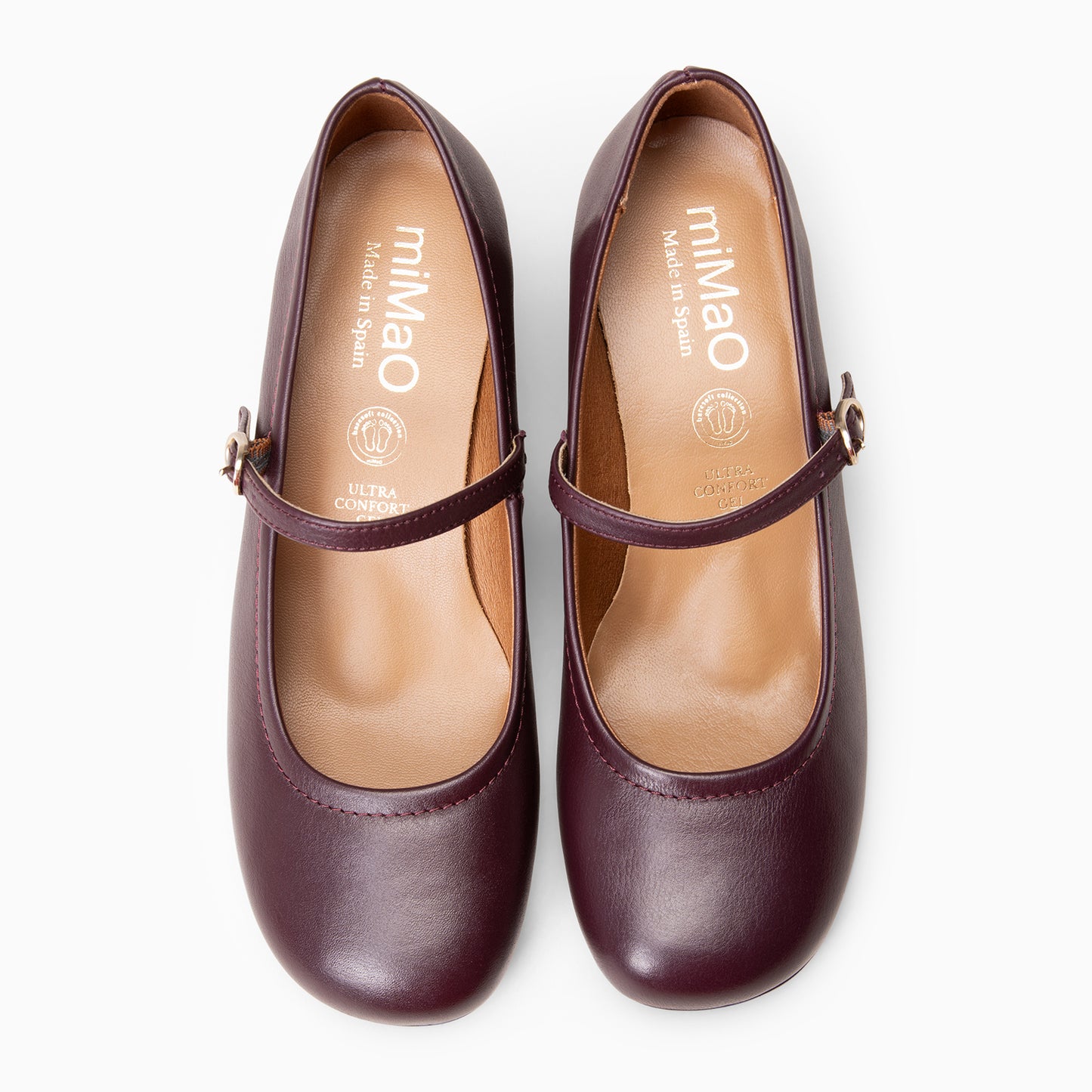 ROSALIA - mercedita de tacón ancho tipo barefoot BURDEOS