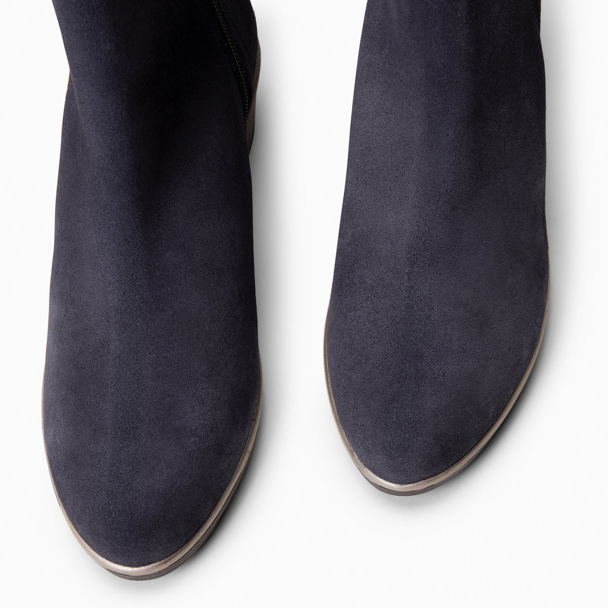 LULEA - Botines con cuña de piel hidrófugos MARINO