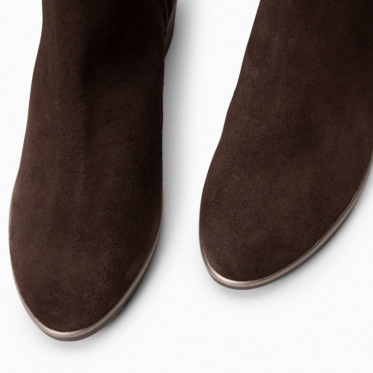 LULEA - Botines con cuña de piel hidrófugos MARRON