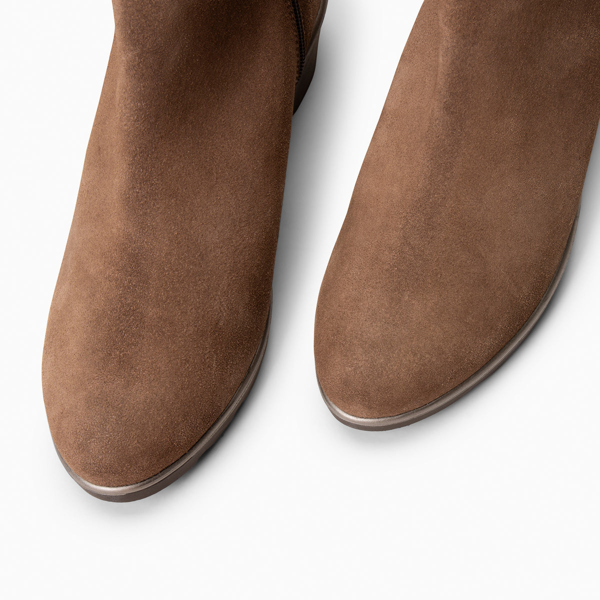 LULEA - Botines con cuña de piel hidrófugos TAUPE
