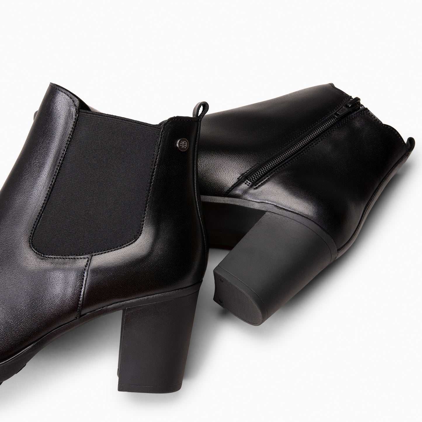 SABRINA – Botin de tacón alto con elástico lateral  NEGRO