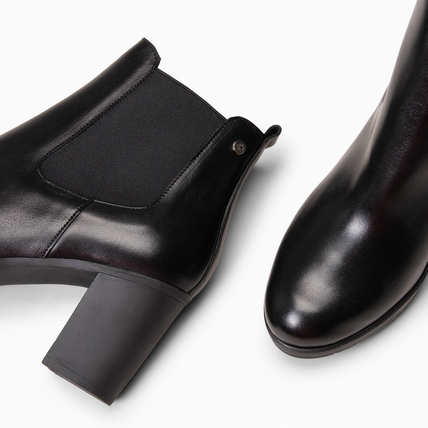 SABRINA – Botin de tacón alto con elástico lateral  NEGRO