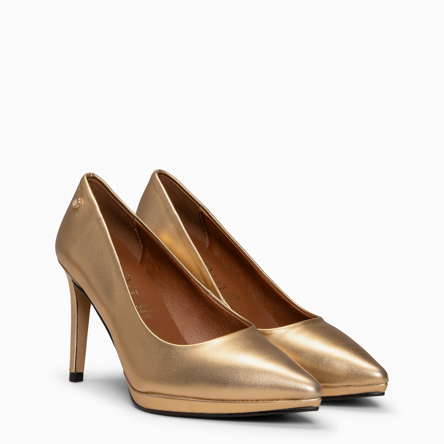 LAUREN – Zapato de tacón alto en piel DORADO