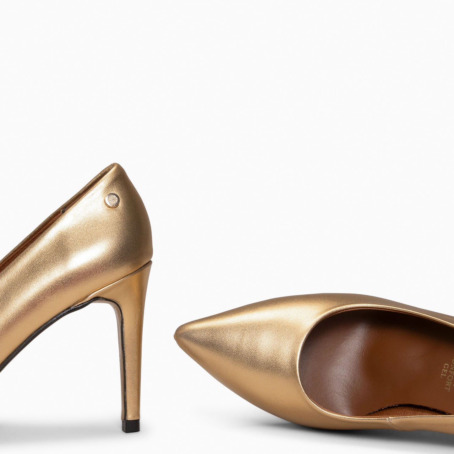 LAUREN – Zapato de tacón alto en piel DORADO