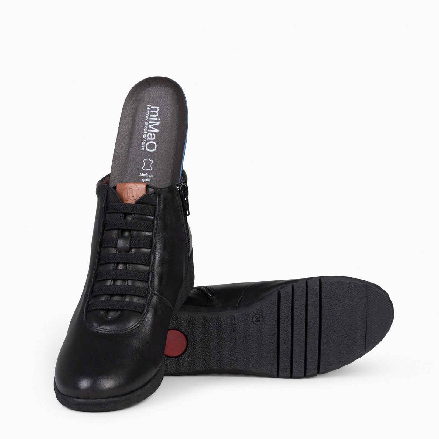 FLEXY - Zapatillas abotinadas NEGRO napa