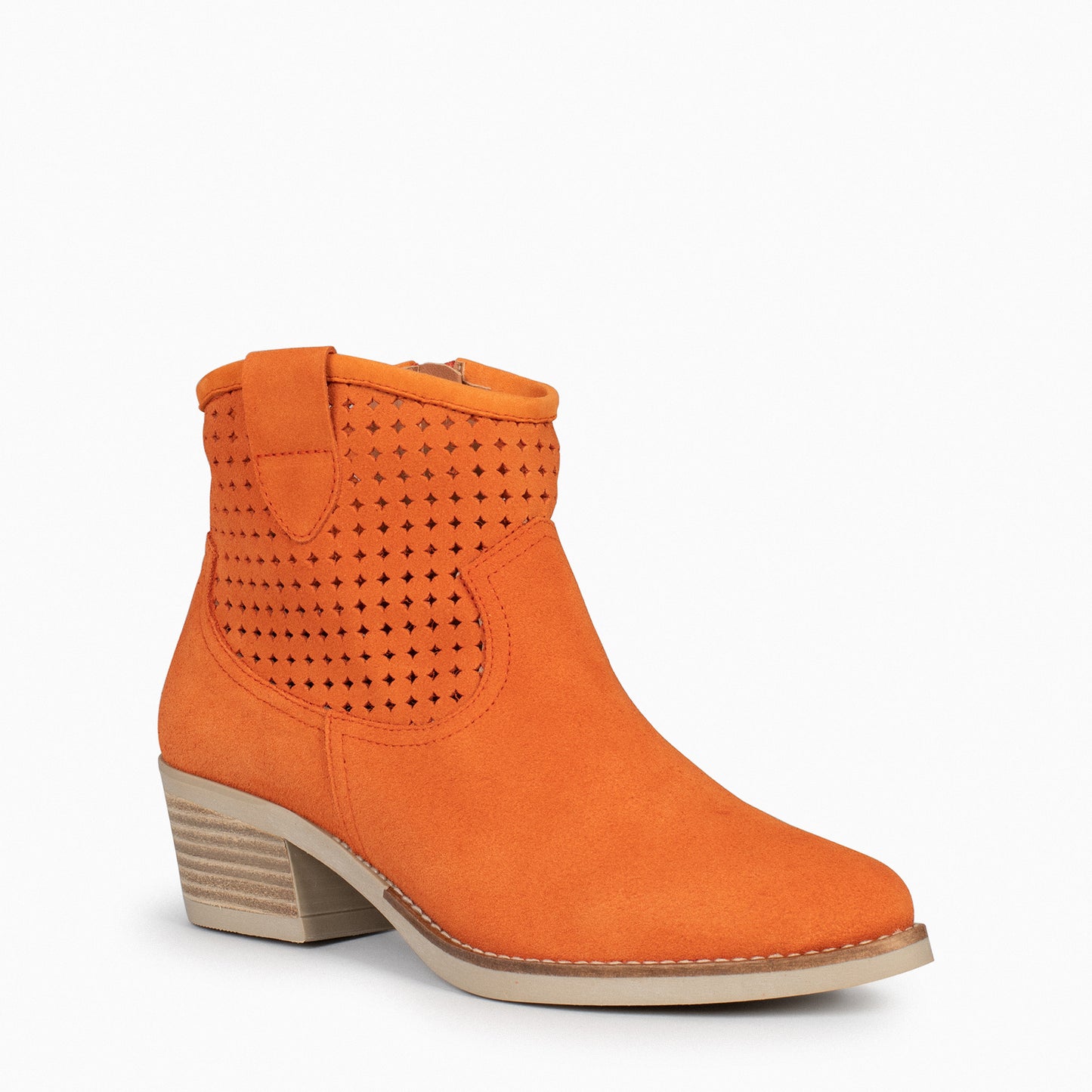 HOUSTON – Botines cowboy con tacón  NARANJA