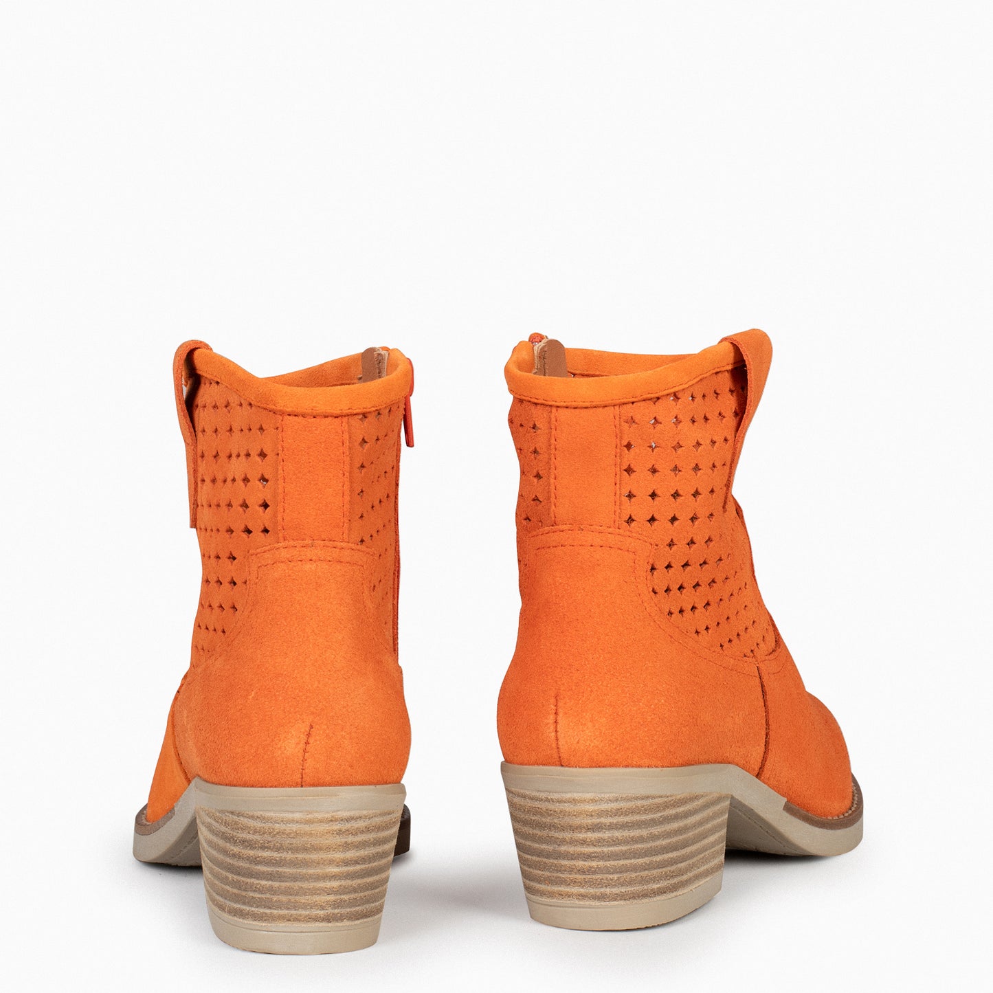 HOUSTON – Botines cowboy con tacón  NARANJA