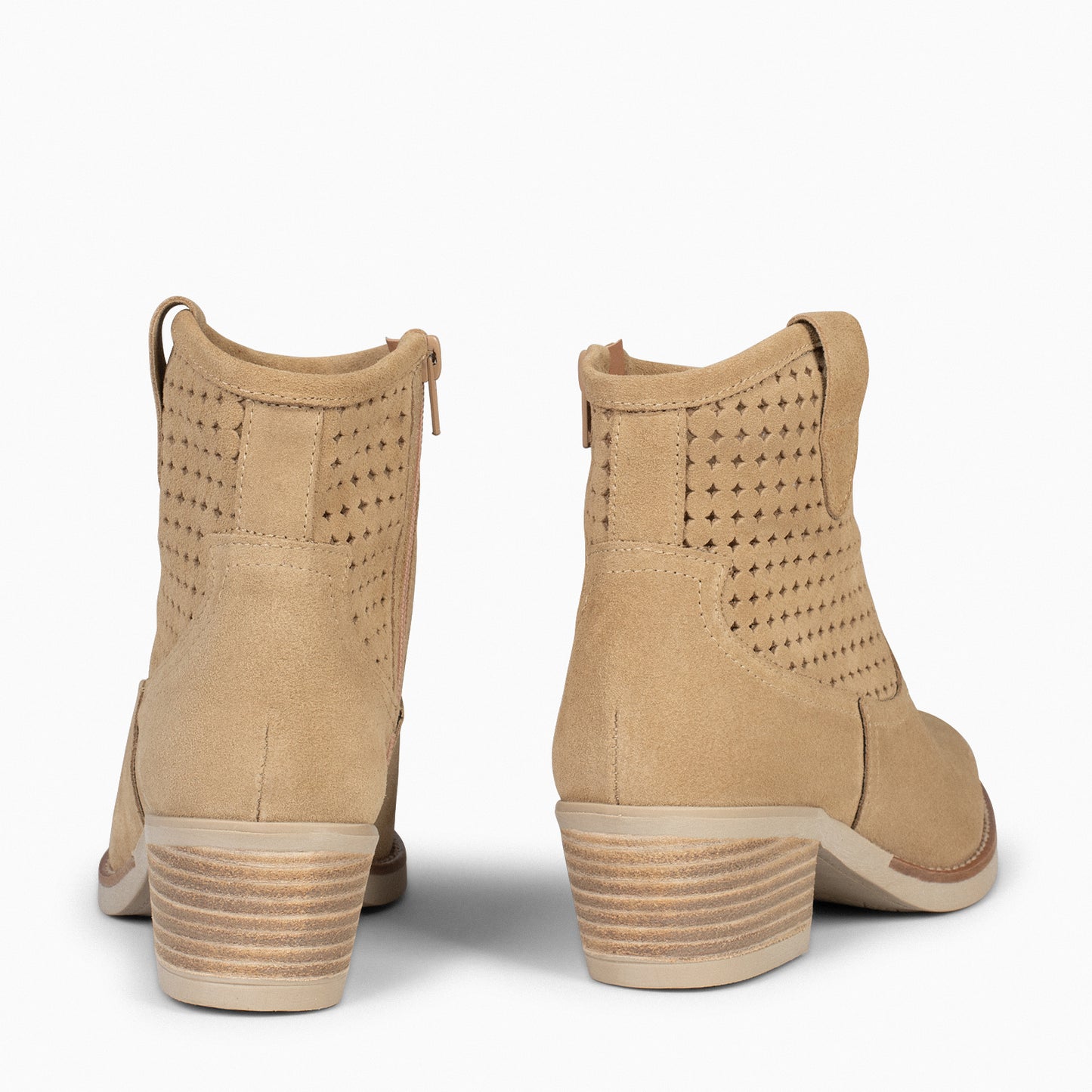 HOUSTON – Botines cowboy con tacón BEIGE