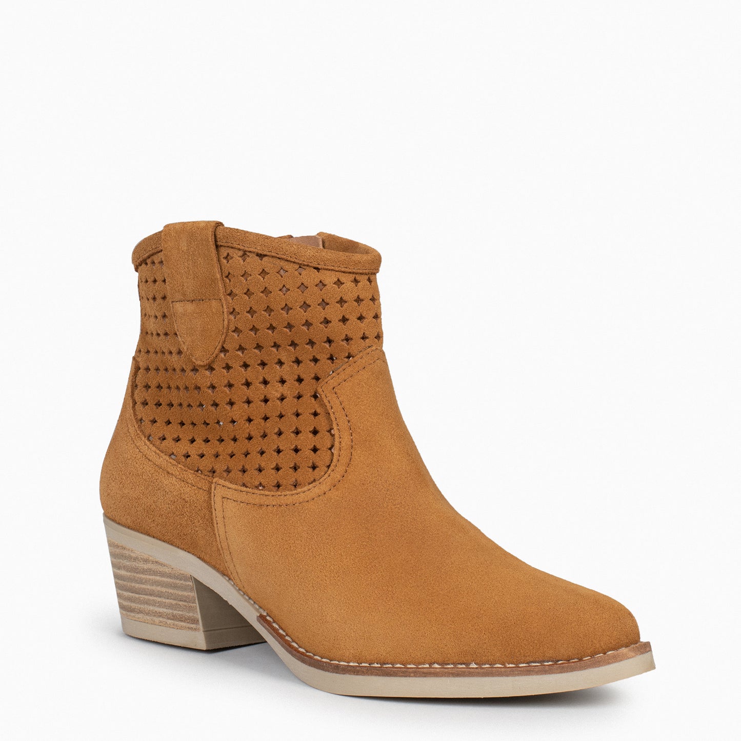 HOUSTON – Bottines cowboy à talons CAMEL