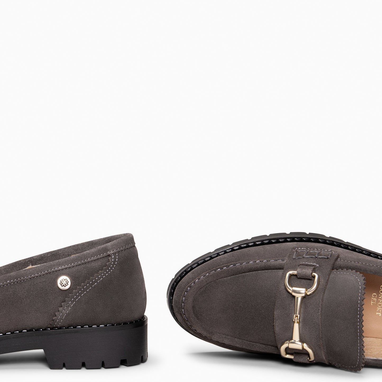 TREVILLA - Mocasín con aplique metálico GRIS